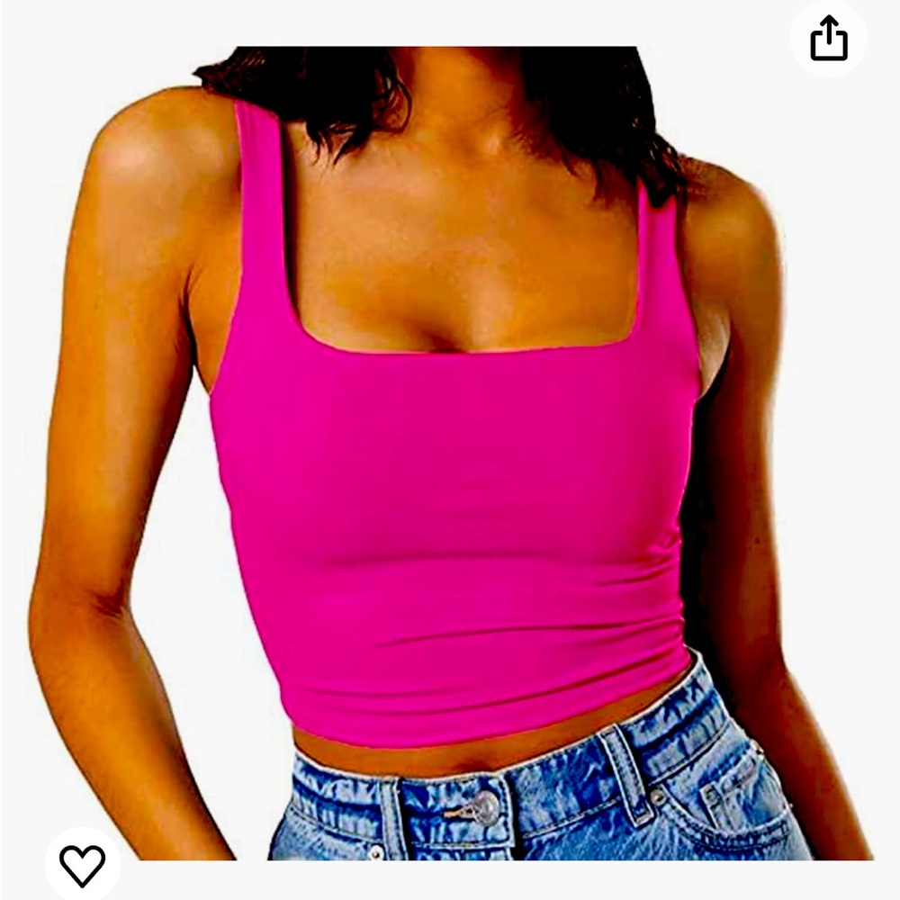 Sleeveless Square Neck Crop Top